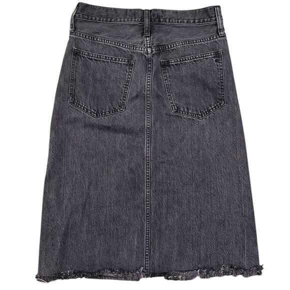 Madewell Rigid Denim A-Line Midi Skirt Castlerock Wash, size 26 - Picture 8 of 9